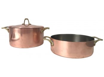 Pair Of Vintage Revereware Copper Pots Paul Revere - Signature Series