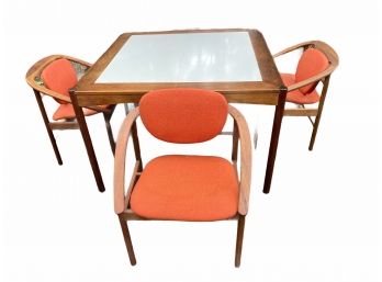 Amazing Vintage 1964 MCM Brown Saltman Dining Table With Leaves & 4 Chairs