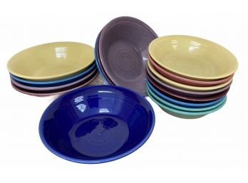 16 Metlox Pottery 'Colorstax' Bowls In Two Sizes - Some Vintage
