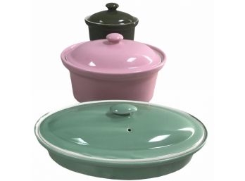 Collection Of Three Coveres Casseroles From Hall, USA