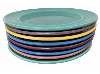 8 Metlox Pottery 'Colorstax' Salad Plates -Most Vintage