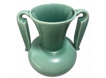 Vintage Stangl Matte Green Handled Vase No. 3103