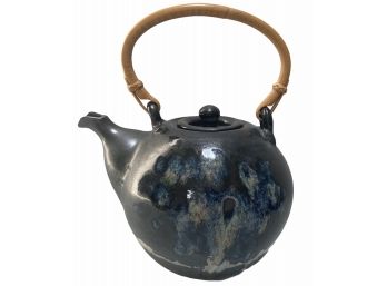 Vintage Signed Studio Pottery Drip Glaze Teapot
