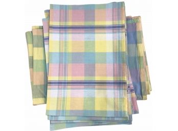 18 Cotton Pastel Plaid Placemats Eighteen In All