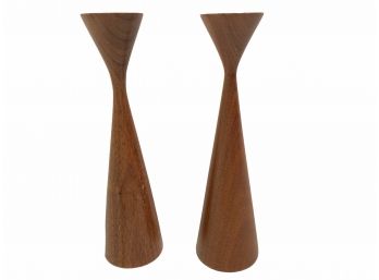 Pair Of Vintage Danish Modern Candle Holders In The Style Of Rude Osolnik