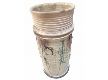 Vintage Signed Studio Pottery Raku Vase