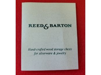 Reed And Barton Hand Crafted For Silverware And Fine Jewelry New In Box