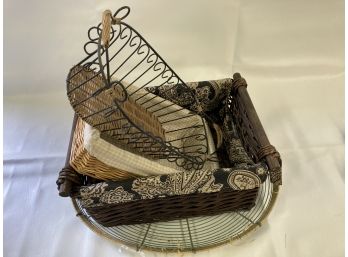 Lot Of 4 Assorted Baskets - 2 Rectangles, 2 Oval