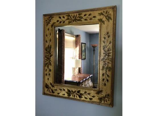 Lovely Hand Painted Mirror With Crackled Finish