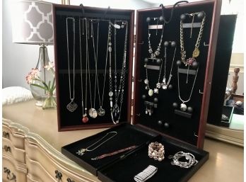 Fantastic Lot Of Lia Sophia Jewelry With Showcase To Go Display Case