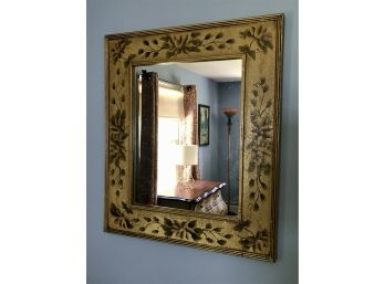 Lovely Hand Painted Mirror With Crackled Finish