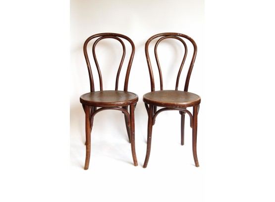 Pair Of Antique Fischel Bentwood Chairs