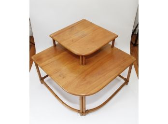 MCM Vintage Haywood Wakefield Ashcraft Two Tiered Corner Table