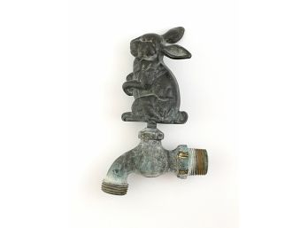 Vintage Heavy Cast Iron Rabbit Water Faucet Handle W Brass Faucet Spigot