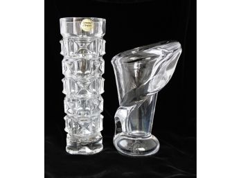 Vintage French Crystal Vases - Signed Sevres France And Cristal D'Arques