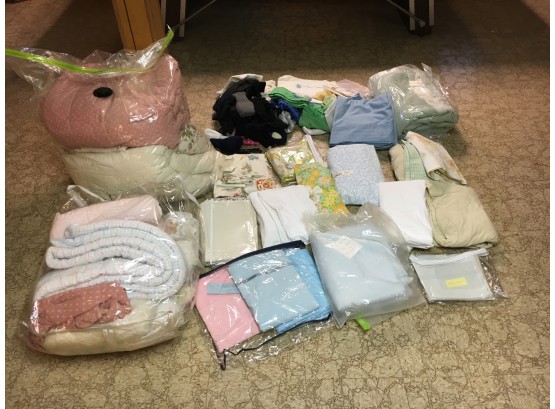 Large Lot Of Sheets, Bedding, Linens, Misc Items