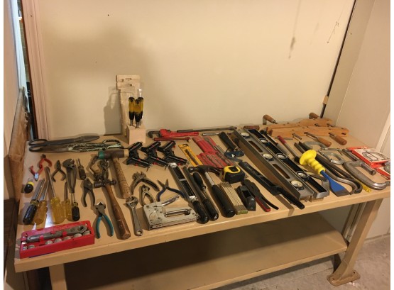 Huge Table Lot Of Hand Tools, Great Lot