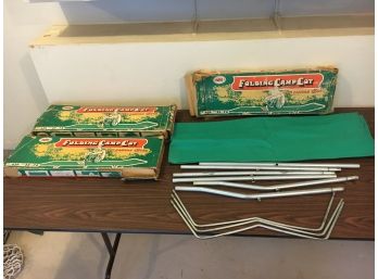 Lot Of 3 Vintage Folding Camp Cots, Look Never Used