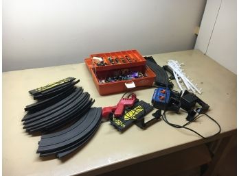 Lot Of Slot Car Parts And Slot Cars, Plus Track
