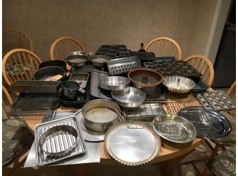 Huge Table Lot Of Metal Bakeware