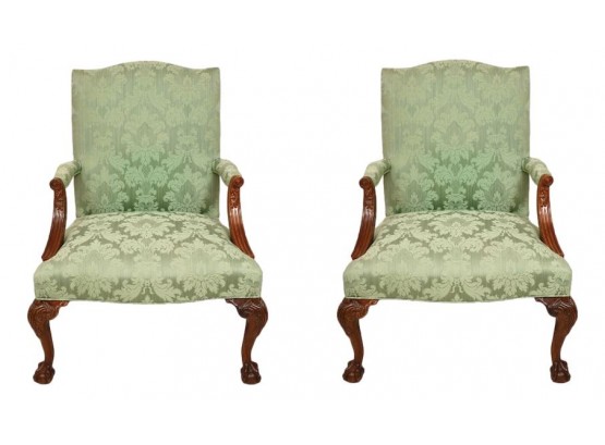 Pair Of Hickory Gainsborough Chairs From The James River Collection (RETAIL $3,179-See Receipt)