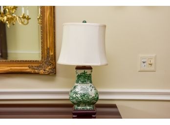 Beautiful Chinese Green Crackled Table Lamp