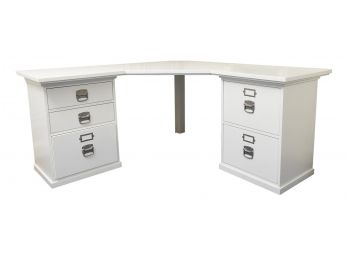 Pottery Barn Bedford Corner Desk With Five Drawers (RETAIL $1,149)