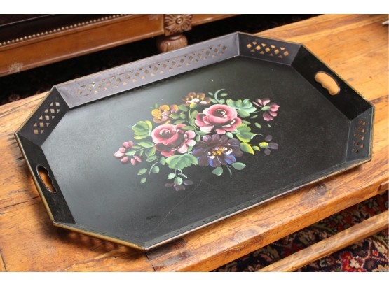 Hand-Painted Tole Tin Tray