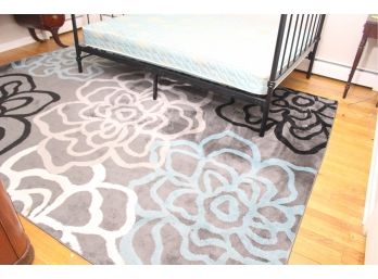 World Rug Gallery Alpine Collection  Blue/Gray/White Floral