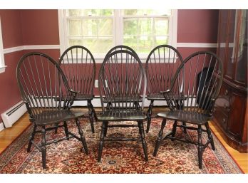 KLI Logitech Windsor Spindle Back Dining Chairs, Antique Black