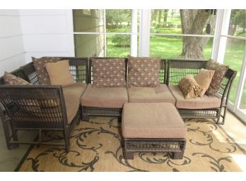All Weather Wicker Sectional And Table