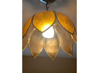 Amber Flower Motif Hanging Light Fixture