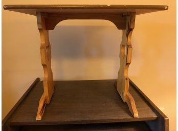 Small Trestle Base Side Table / TV Tray Table