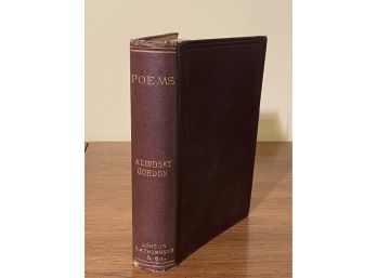 Vintage 19th Century Poet Adam Lindsay Gordon Book Of Poems