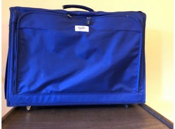 Royal Blue Soft Sided Rolling Travel Suitcase