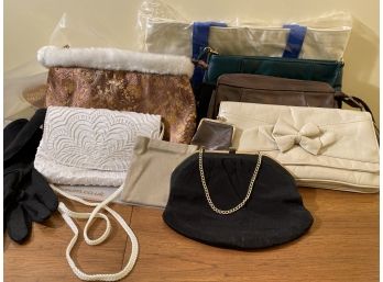 Bundle Of Purses, Clutch Bags, And Footwear Accessories