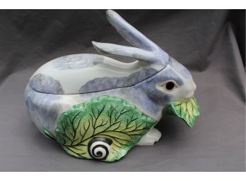 Hand-painted Porcelain Rabbit Tureen