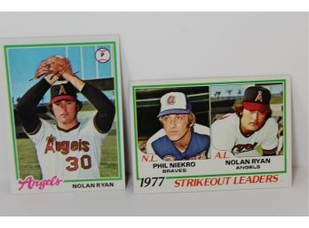 1978 Nolan Ryan Card & Strikeout Leaders Card (Not Graded)