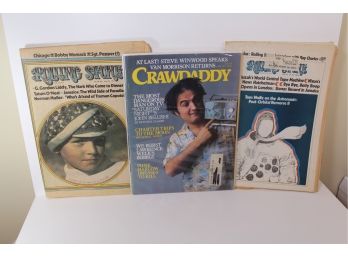 2 Vintage Rolling Stone Magazines (1973)  & 1 Vintage Crawdaddy Belushi Cover (1977)