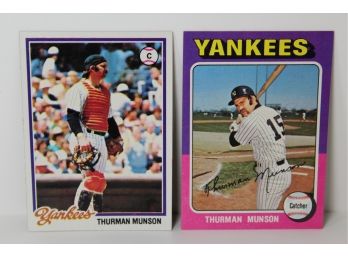 1975 Thurman Munson & 1978 Thurman Munson Topps Baseball