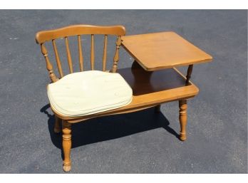 Vintage Colonial Style Telephone Gossip Bench Desk Chair