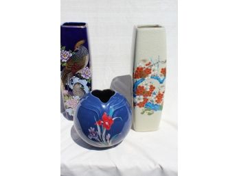 Japanese Vase 3 Piece Group