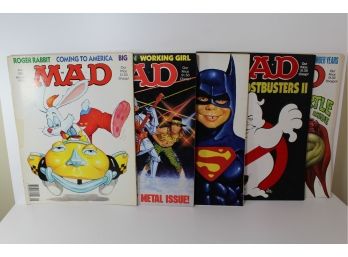 5 Great MAD Magazines 1989 Good Condition