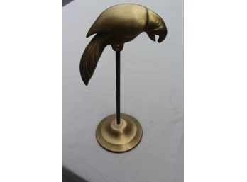 Brass Parrot On Metal Post
