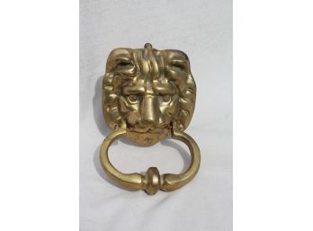 Vintage Brass Lion's Head Door Knocker