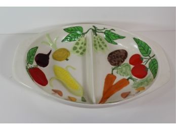 Beautiful Divided Ceramic Veggie Serving Bowl