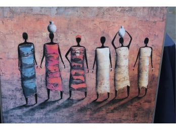 Gorgeous Lithograph By Michel Rauscher Abstract Figurative Painter - 'The Gatherers'