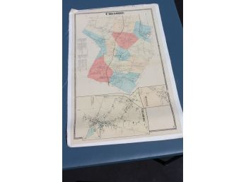 1868 Map Of Cheshire CT, Beers Map - Gorgeous Colors
