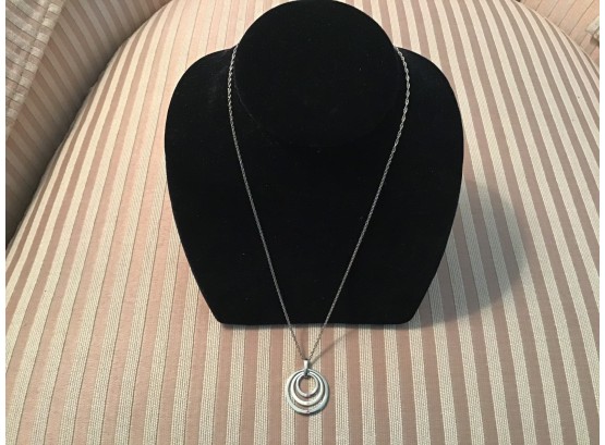 Sterling Silver Triple Circle Pendant And Chain