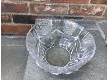 Contemporary Cut Glass Lead Crystal 9' Round Bowl